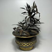 中国美術　清乾隆　清宮造處銅花盆　銅製花　H３０cm_画像3