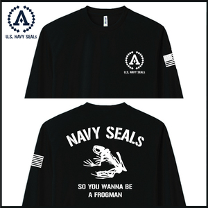 NAVY SEALs TEAM10 ドライロンT （サイズM～5L）黒【品番hgn633】