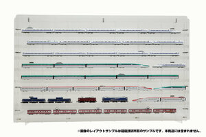  railroad model N gauge for construction type ornament display case L type 8 step x depth 31mm N gauge 48 both exhibition possibility Ultimate UV W880xD39xH550