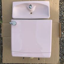 TOTO 洋式 トイレ便器 蓋あり　S710B #SR2 パステルピンク　手洗い付_画像1
