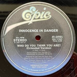 プロモ盤 Innocence In Danger / Innocence In Danger 12inch盤 その他にもプロモーション盤 レア盤 人気レコード 多数出品。