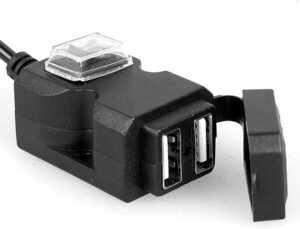 バイク USB電源 2ポート 防水 ハンドル ミラー 取り付け スマホ 携帯 充電 給電 バッテリー リレー 接続