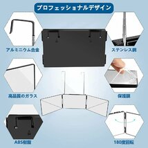 三面鏡 化粧鏡 壁掛け 10倍 拡大鏡付き 洗面台 収納 大きい 化粧鏡 折りたたみ式 賃貸 セルフカット 女優ミラー 調節可 折り畳みミラー_画像2