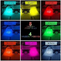 送料390円 車 テープライト LED USB シガーソケット 18LED×4本　72LED 車内装飾用 フットランプ リモコン フットライト フロアライト_画像2