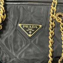 1円美品　PRADA プラダ チェーン ナイロン ボストン バッグ 三角ロゴ 50 サイズ ラージサイズ おすすめ品 旅行バッグ 旅行鞄 _画像5