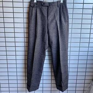 ピーティーゼロウーノ PT01】 GENTLEMAN FIT super100’s スラックス ツータックパンツ ウール　size44 細かい千鳥