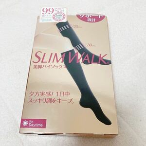 スリムウォーク 美脚ハイソックス 着圧ソックス ブラック M〜Lサイズ SLIM WALK ストッキング ニーハイ ニーソ 靴下