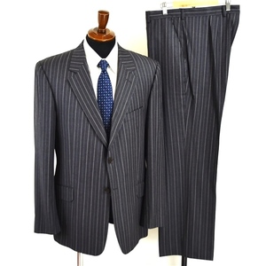 3XJ068] Paul Smith LONDON 2. button single suit XL A9 dark gray stripe no- tuck . thing spring autumn 16-15330-TF shoulder width ..