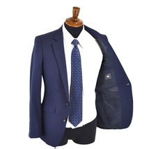 3TK032】スーツセレクト 2つボタン シングル スーツ Y5 / M ダークネイビー シャドーストライプ 袖口4つ釦 ノータック BLK1800_画像2