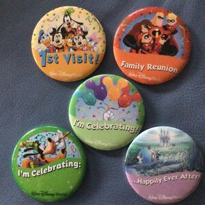 Walt Disney World の缶バッジ5個セット