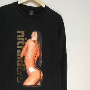 nitraid Nitraid sexy girl long sleeve T shirt long T heavy ounce black declared size L postage 410 jpy 