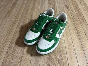 【未使用箱無し】bapesta BAPE エナメル グリーン 27.5cm レザー エアフォース1 ナイキエアフォースワン NIKE ナイキ 