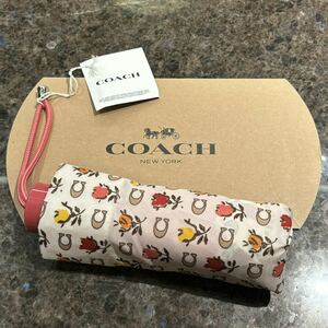 COACH シグネチャー 折りたたみ傘 折り畳み傘 花柄