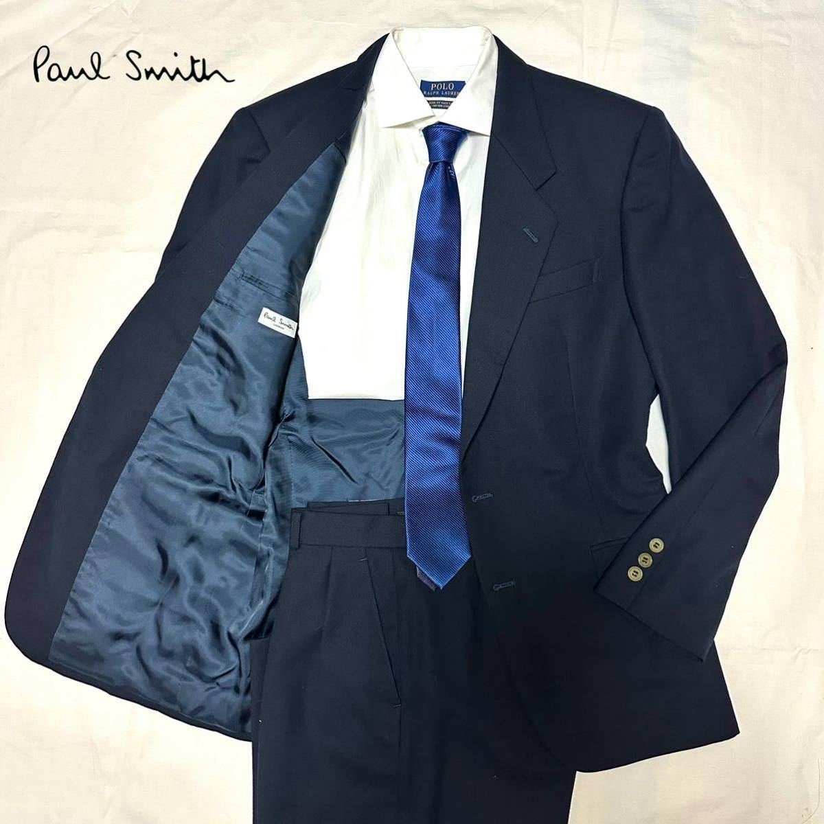 美品】paul smith×高級生地ゼニア スーツ セットアップ 裏地紫 L-