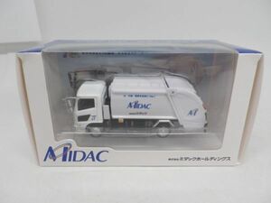 51●b786☆株主優待　ミダックホールディングス　創業70周年記念　1/64 塵芥車ミニカー　ゴミ収集車　非売品　MIDAC　現状