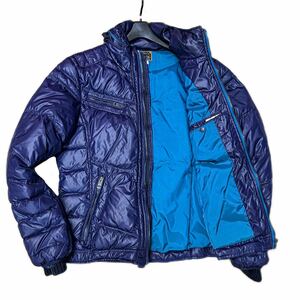 定価￥49,950 DIESEL ディーゼル 【高機能TEFLON テフロン加工】ナイロンタフタ ダウンジャケット サイズL/極暖 希少カラー ネイビー