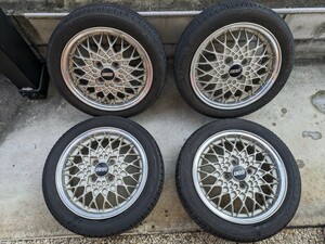 中古 BBS 14インチ 5J offset+46 PCD100 4穴 ジェミニ純正ホイール