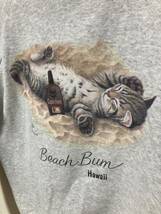 90s USA ビンテージ ヘインズ スウェット トレーナー サイズL ボブハリソン 猫 ネコ ハワイ Beach bum アニマルプリント コパトーン_画像3
