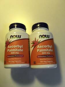 2個セット 新品未開封 NOW Foods Ascorbyl Palmitate パルミチン酸アスコルビル　ビタミンC　500mg ベジカプセル100粒 