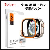 【開封のみ】Spigen★ Glas tR Slim Pro 保護バンパー ガラスフィルム Apple Watch Ultra 49mm 用 アルミニウム枠 一体型 apple watch★_画像1