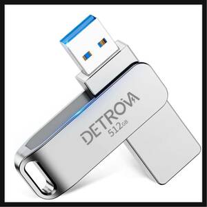 【開封のみ】DETROVA ★USBメモリ 外付け USB3.2Gen1 550MB/s高速 メモリー 大容量 フラッシュメモリ 容量不足解消 小型 360度回転式 Mac