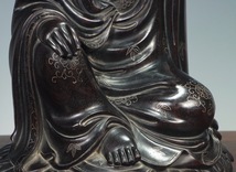 黒佛 觀音 座像 重量6523g 仏像 仏教美術 唐物 中国美術 古玩 古美術 骨董品 寺院_画像3