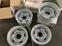 ※新品※アメリカ製Made in USAラリーホイール Rally Wheel 15X8 6H 139.7 4本 6穴 シルバー ランクル 4WD シボレー Chevyキャップ付き_画像5