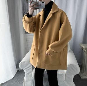 コート ベージュ メンズ チェスターコート アウター 大きいサイズ 韓国 ロング トレンチコート