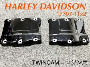 {HD391} Harley Davidson twincam engine original rocker cover gloss black 2 piece set 17707-11 used beautiful goods 