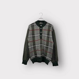 DAKS ダックス 長袖セーター ニット チェック グリーン サイズL トップス メンズ ヴィンテージ 6