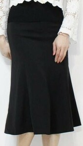 【黒、マーメイドスカート！】レディス　８枚ハギ＆裾フレアスカート＜黒無地：Ｍ：スカート丈約７５ｃｍ＞20056【オンオフ兼用！】