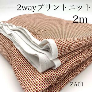 ★◇ZN61　2wayプリントニット　2ｍ　ドット　ストレッチ　生地