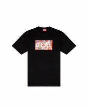 DIESEL Tシャツ　ロゴ　ピールオフ加工　ブラック XLサイズ_画像1