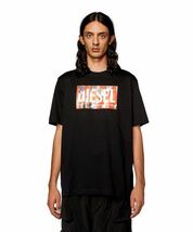 DIESEL Tシャツ　ロゴ　ピールオフ加工　ブラック XLサイズ_画像2