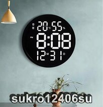 温度計湿度計 壁掛け LEDデジタル電子壁掛け時計照明自動感応夜光ウォールクロック ウォールクロック モコン付き カウンリビングリ_画像1