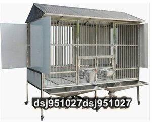 ステンレススチール製 犬用 ケージトイレ トレイ ユニバーサルホイール　 屋外防雨 断熱 中型犬用 耐荷重500kg 150*100*183cm