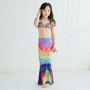  girl person fish . bikini swimsuit separate tankini girls for children cosplay pool playing in water rainbow M