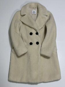  super-beauty goods ZARA Zara teddy bear coat white group .... fur .... teddy bear coat long long coat lovely outer 