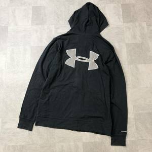 UNDER ARMOUR アンダーアーマー CHARGED COTTON ジップアップパーカー　コットンパーカー　ブラック　サイズLOOSE SM 古着