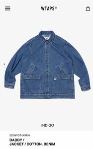 WTAPS DADDY / JACKET / COTTON. DENIM XL INDIGO 232WVDT-JKM04 ダブルタップスTEAM GUTTER JMOD