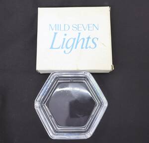 ∨当時物 非売品 ｜ガラス 灰皿 6角形｜マイルドセブン ライト MILD SEVEN Lights ｜ 昭和レトロ ■O5939