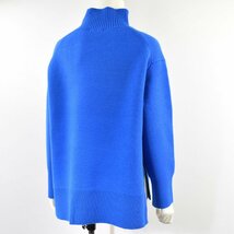 0895-23R0280★プラステ PLST 美品★冬に映えるブルー.:* ウールプレーティングタートルネックセーター S ウォッシャブル_画像4