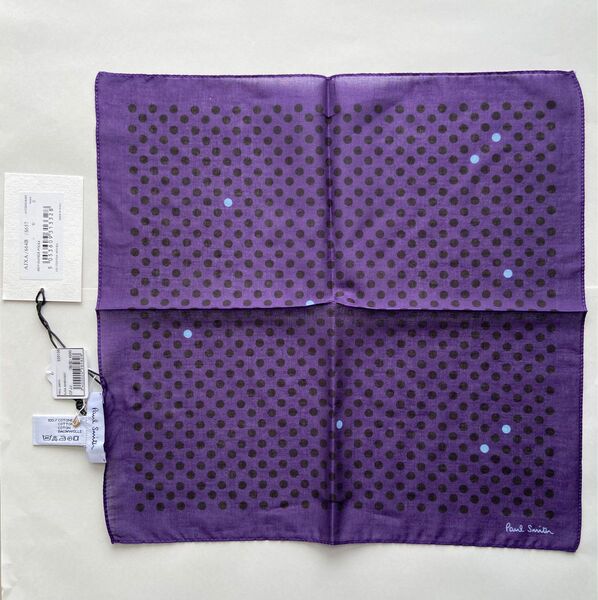ポールスミス Paul Smith ポケットチーフ パープル 紫 水玉 新品
