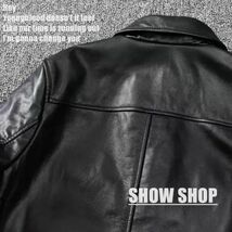 人気上昇中◆イタリアレザー◆ 稀少革◆ライダース レザージャケット 牛革バイクレザー /ブラック/ SIZE/XXXXL 2041_画像8