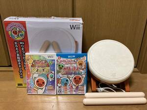 即決! 2台セット Wii 太鼓の達人 太鼓とバチ 決定版 Wii Uば～じょん！ソフト2本付き タタコン Wii U