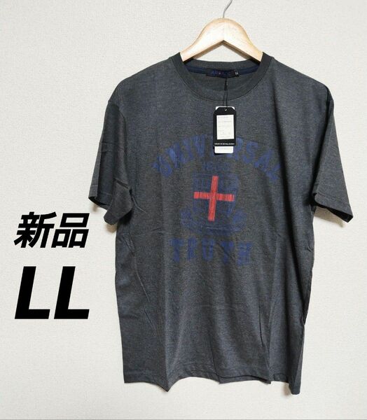 【新品】ARCADE ロゴプリントTシャツ 半袖 チャコール LLサイズ