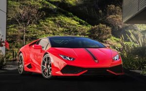 Art hand Auction Lamborghini Huracan LP 610-4 Tapetenposter im roten Lackierstil, breite Version, 603 x 376 mm, abziehbarer Aufkleber, Typ 007W2, Auto, Motorrad, Automobilbezogene Waren, Andere