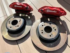 FD2シビックタイプRホンダ純正ブレンボBremboキャリパーローターフロント左右セット