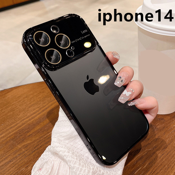 iphone14ケース カーバー TPU 可愛い　お洒落　 指紋防止 軽量 耐衝撃 ブラック1