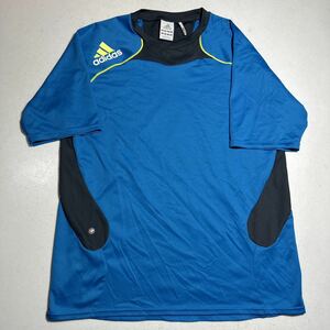 アディダス adidas 青 ブルー サッカー トレーニング用 プラクティスシャツ Lサイズ